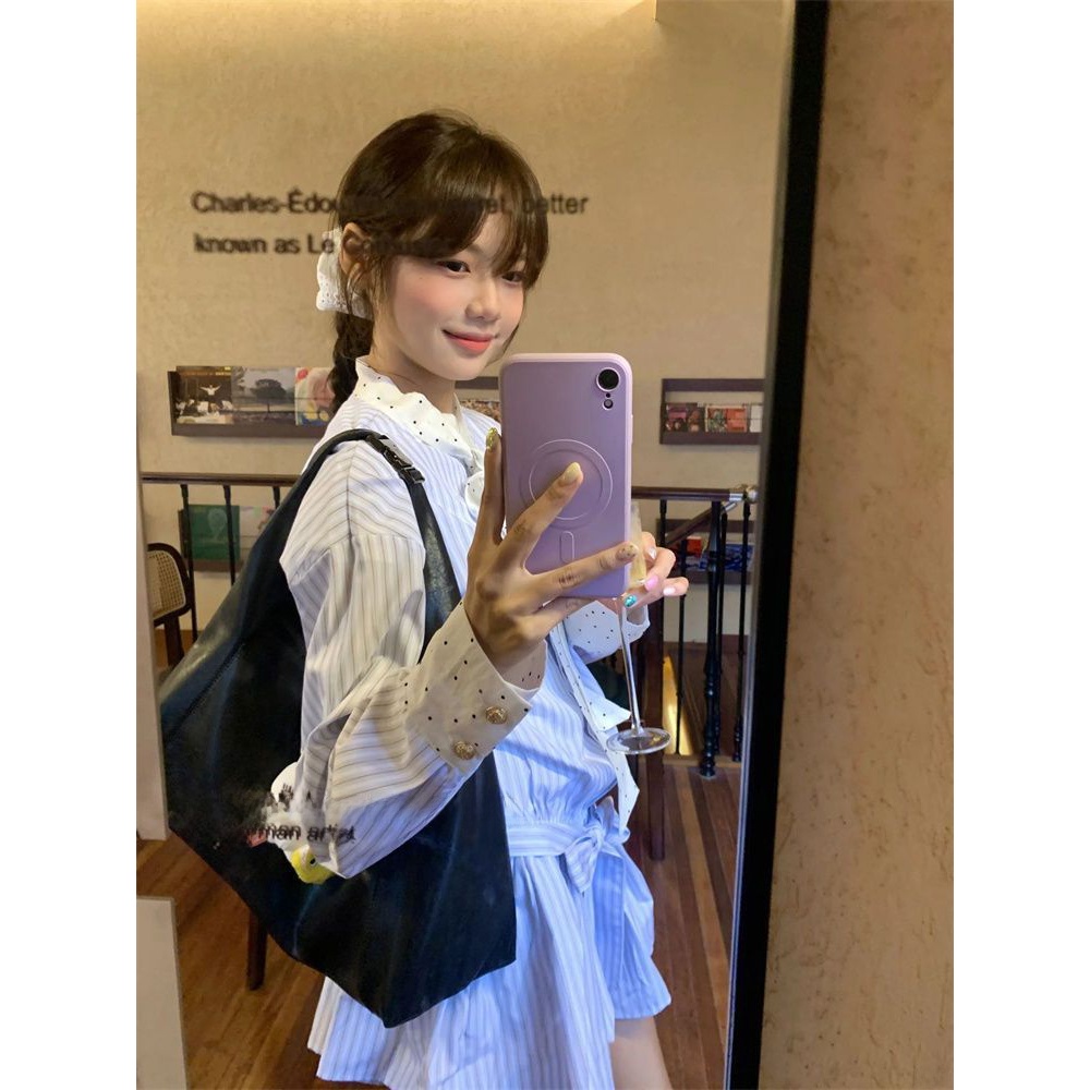Корейское платье-рубашка в шко – обзор и цена Korean Style A Line Shirt Dress