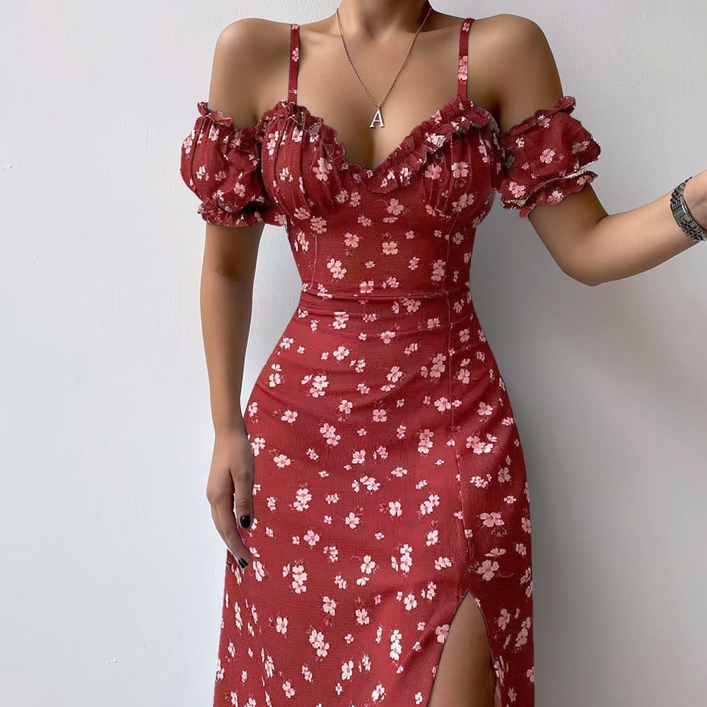 Женское летнее платье с цветоч – обзор и цена French Vintage Floral Midi Dress
