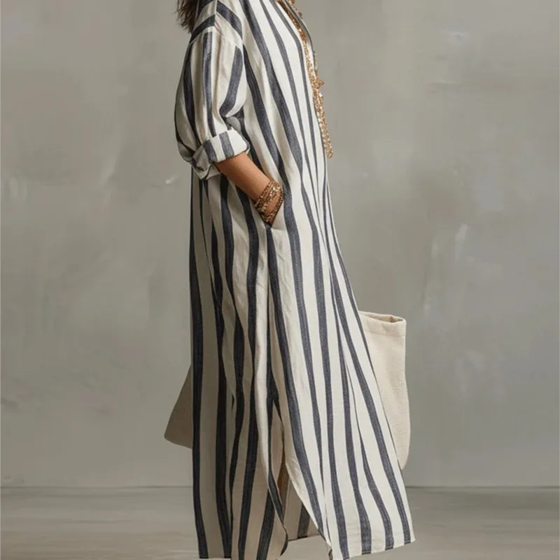 Элегантное льняное платье с от – обзор и цена Casual Loose Linen Shirt Dress