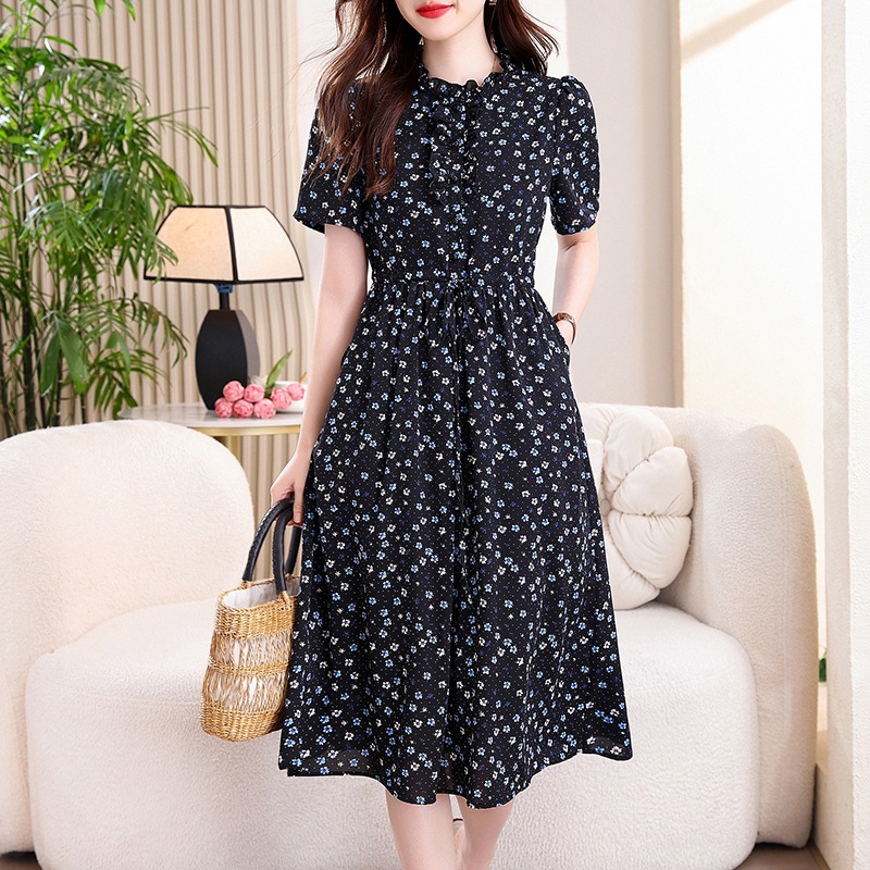 Винтажное темно-синее платье м – обзор и цена French Vintage Floral Midi Dress