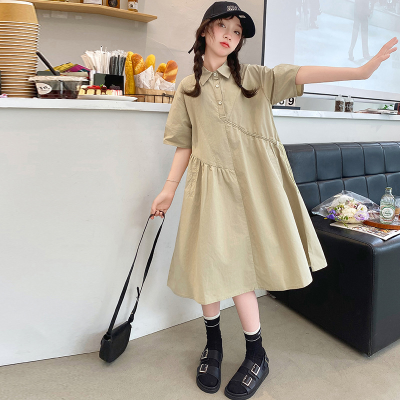 Корейская детская одежда, плат – обзор и цена Korean Style A Line Shirt Dress